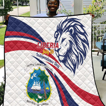 Liberia Independence Day Quilt July 26 Lion Coat of Arms LT01