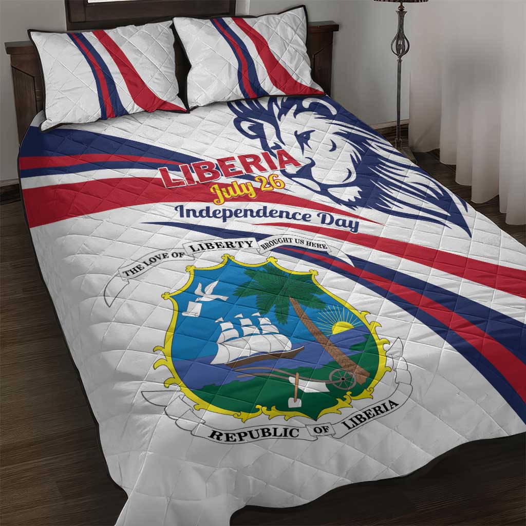 Liberia Independence Day Quilt Bed Set July 26 Lion Coat of Arms LT01