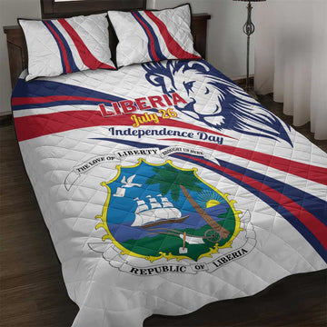 Liberia Independence Day Quilt Bed Set July 26 Lion Coat of Arms LT01