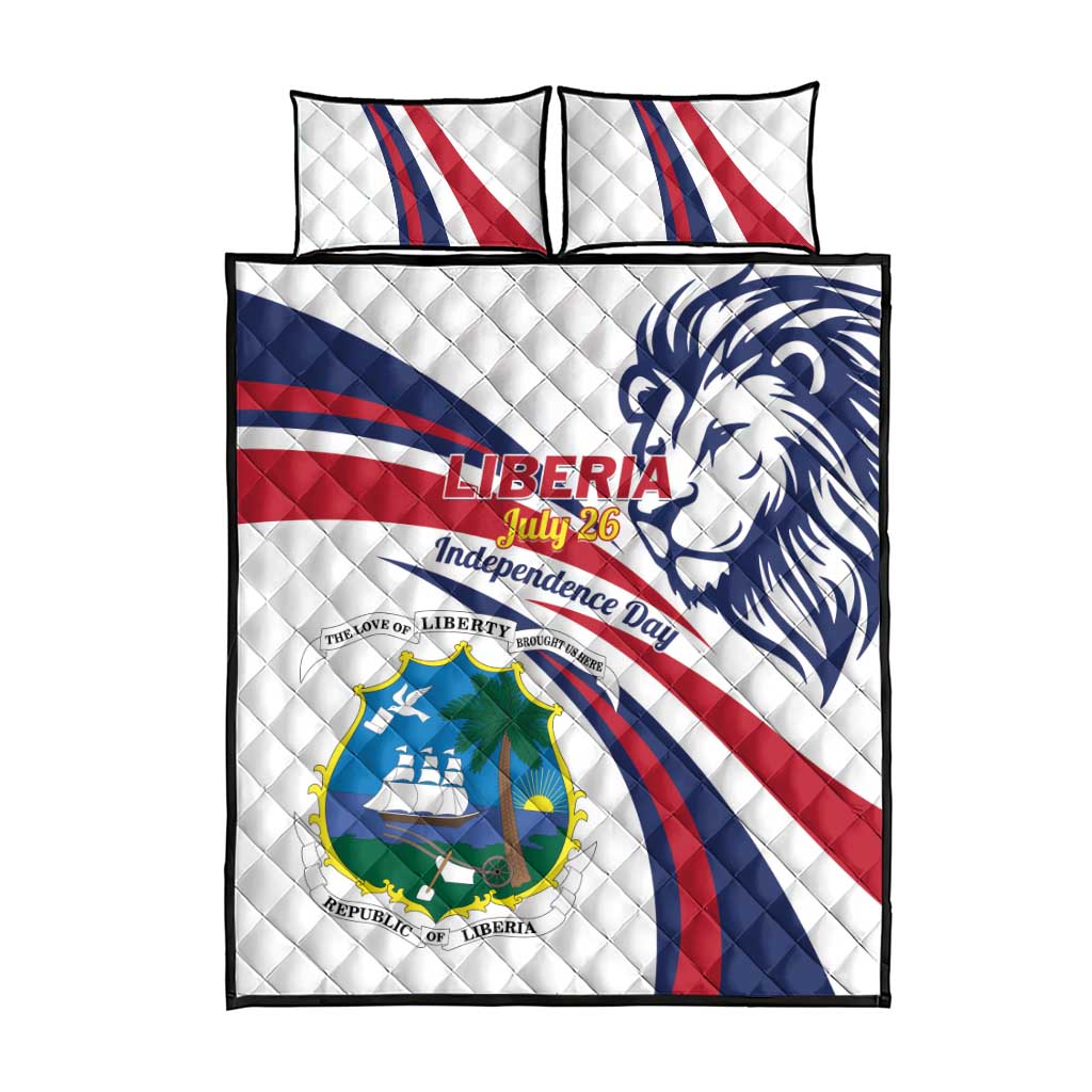 Liberia Independence Day Quilt Bed Set July 26 Lion Coat of Arms LT01