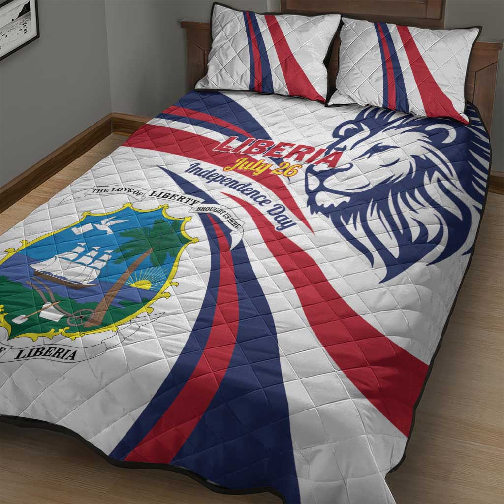 Liberia Independence Day Quilt Bed Set July 26 Lion Coat of Arms LT01