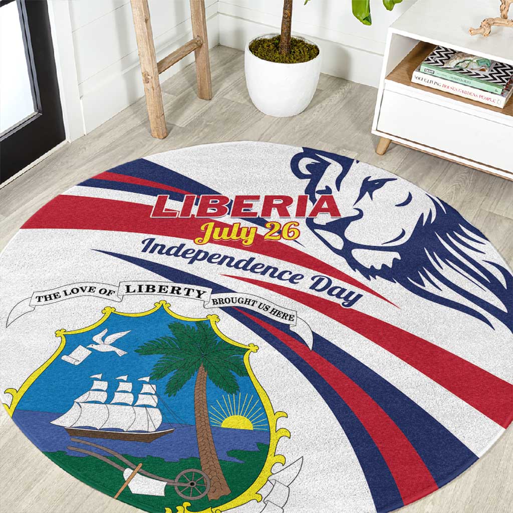 Liberia Independence Day Round Carpet July 26 Lion Coat of Arms LT01