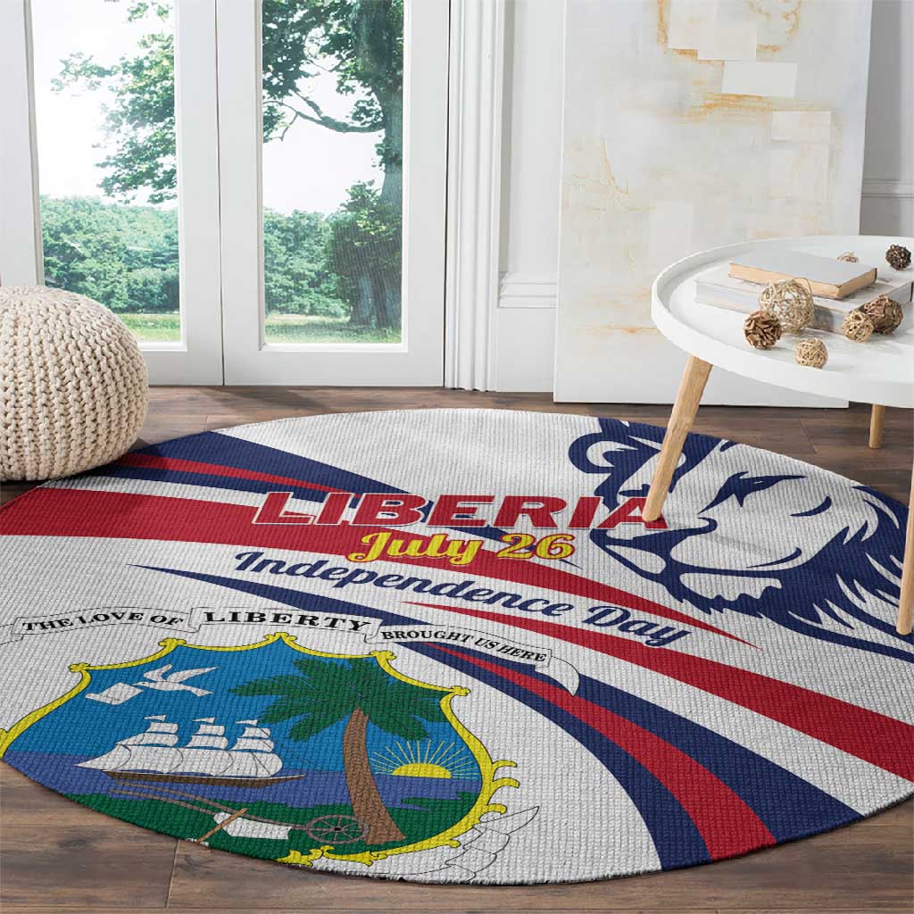 Liberia Independence Day Round Carpet July 26 Lion Coat of Arms LT01