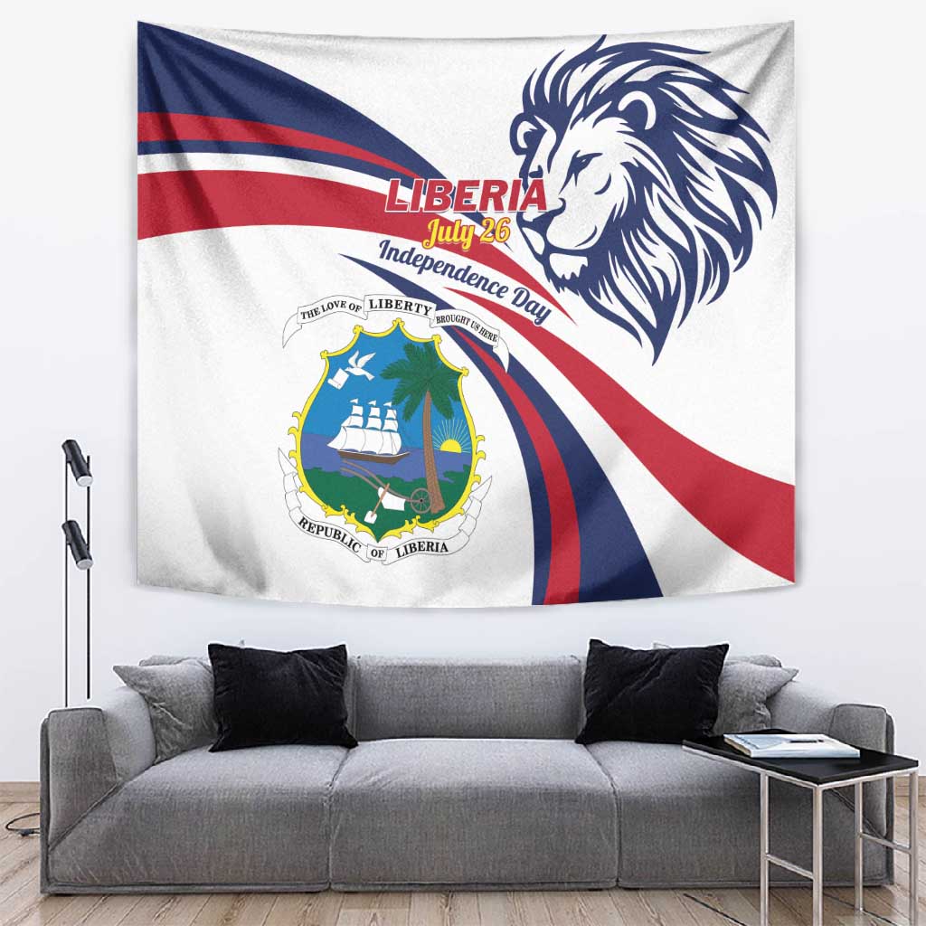 Liberia Independence Day Tapestry July 26 Lion Coat of Arms LT01