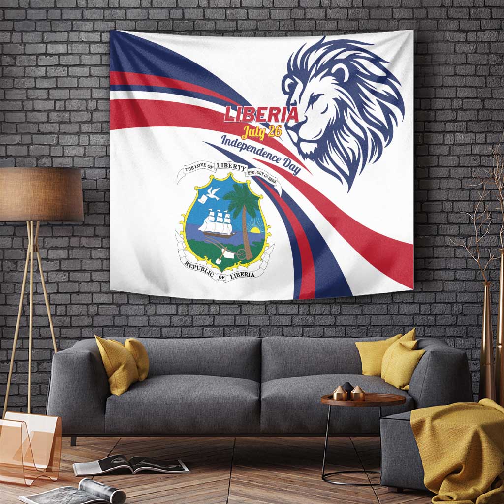 Liberia Independence Day Tapestry July 26 Lion Coat of Arms LT01