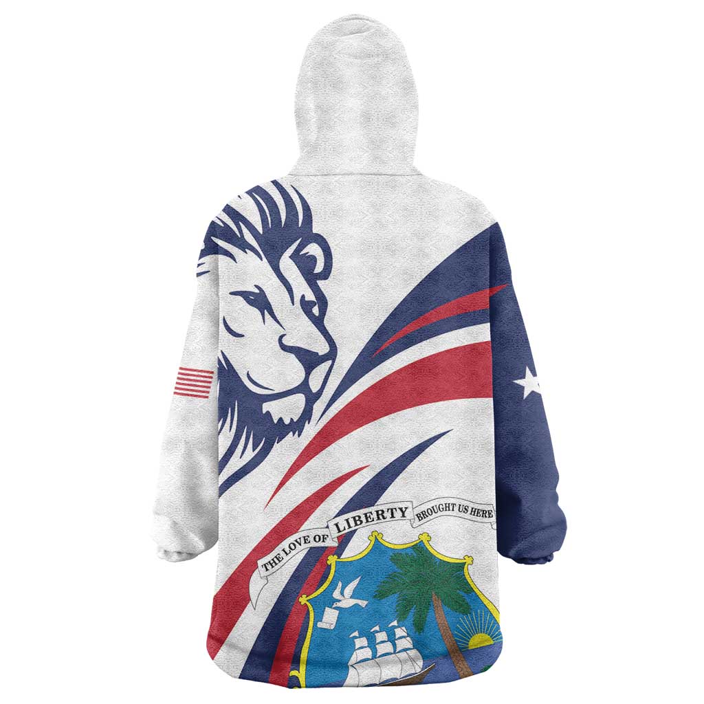Liberia Independence Day Wearable Blanket Hoodie July 26 Lion Coat of Arms LT01