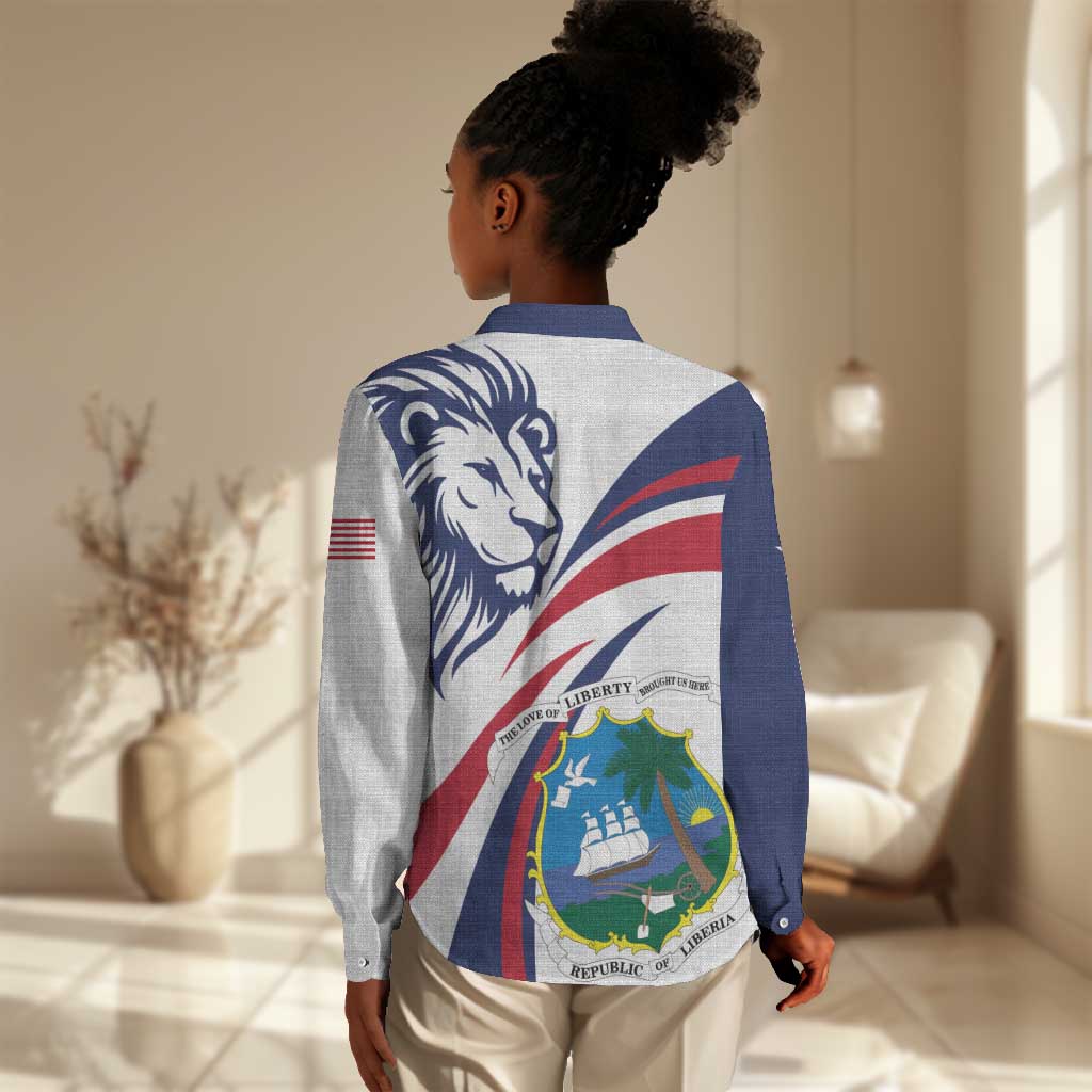 Liberia Independence Day Women Casual Shirt July 26 Lion Coat of Arms LT01