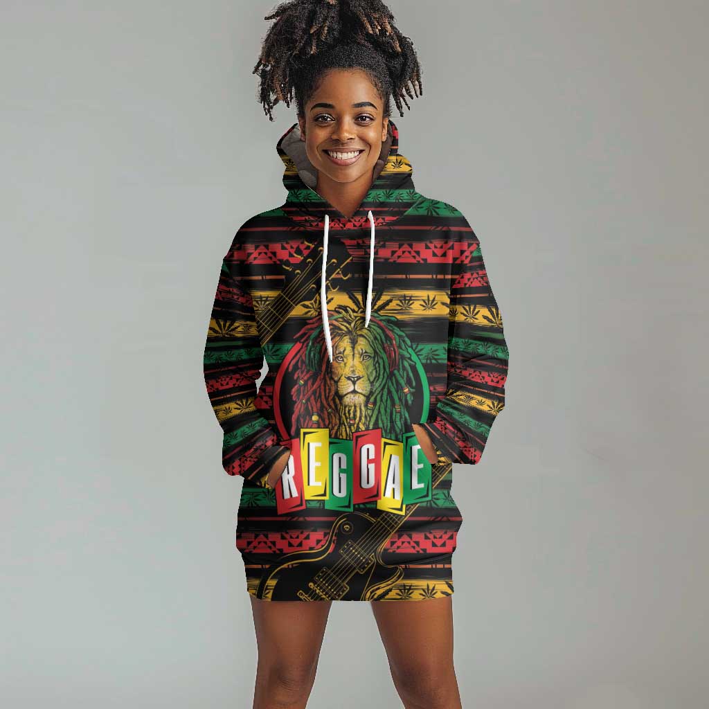 International Reggae Day Hoodie Dress Rastafarian Lion Legend of Reggae LT01