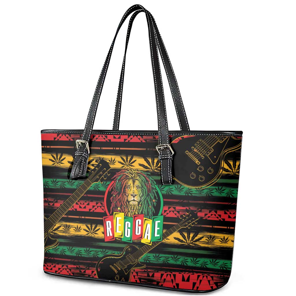International Reggae Day Leather Tote Bag Rastafarian Lion Legend of Reggae LT01