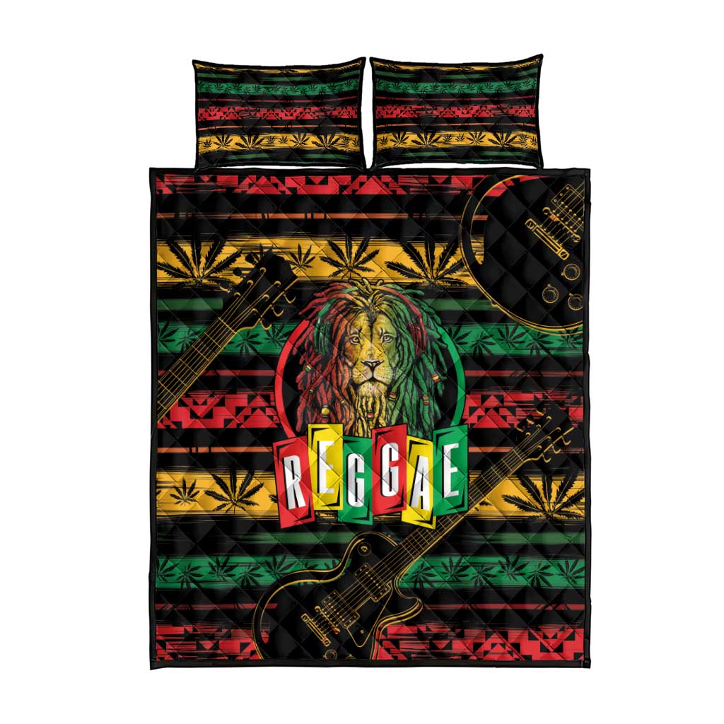 International Reggae Day Quilt Bed Set Rastafarian Lion Legend of Reggae LT01