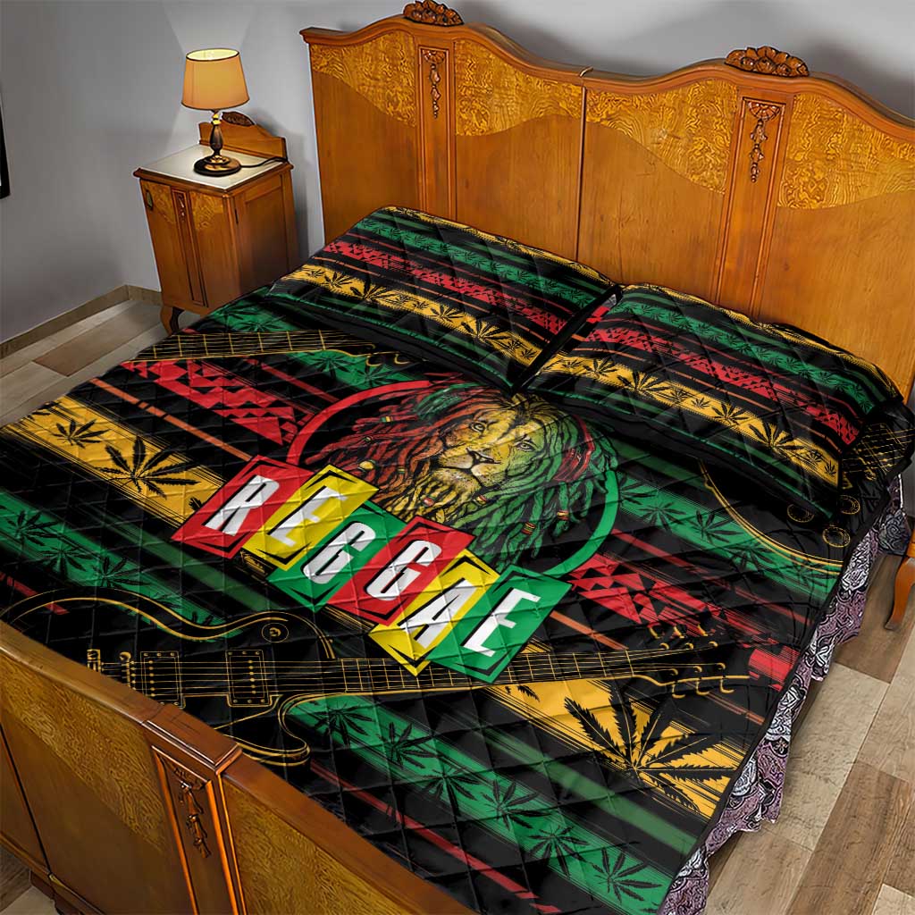 International Reggae Day Quilt Bed Set Rastafarian Lion Legend of Reggae LT01