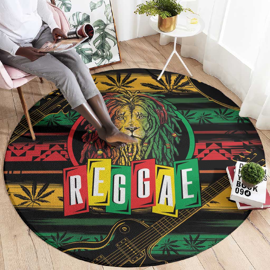 International Reggae Day Round Carpet Rastafarian Lion Legend of Reggae LT01