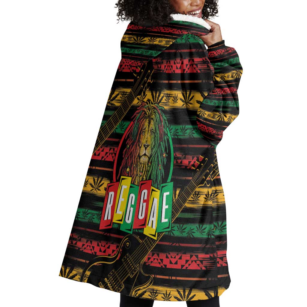 International Reggae Day Wearable Blanket Hoodie Rastafarian Lion Legend of Reggae LT01