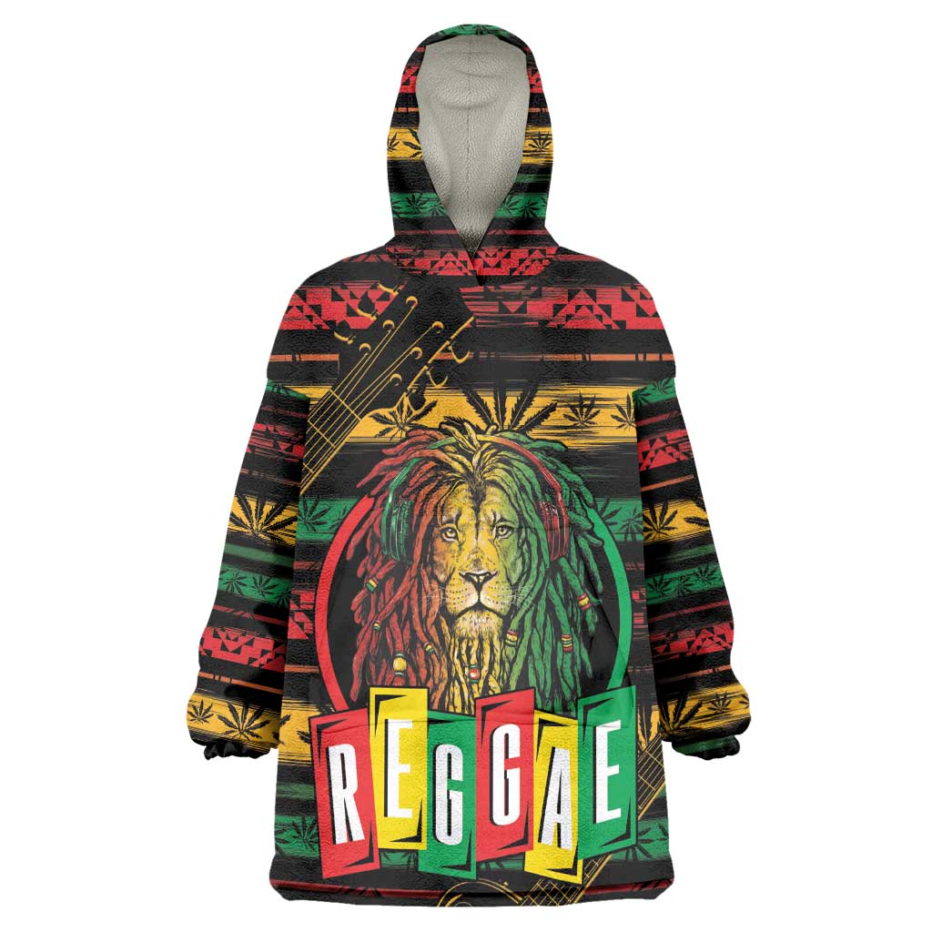 International Reggae Day Wearable Blanket Hoodie Rastafarian Lion Legend of Reggae LT01