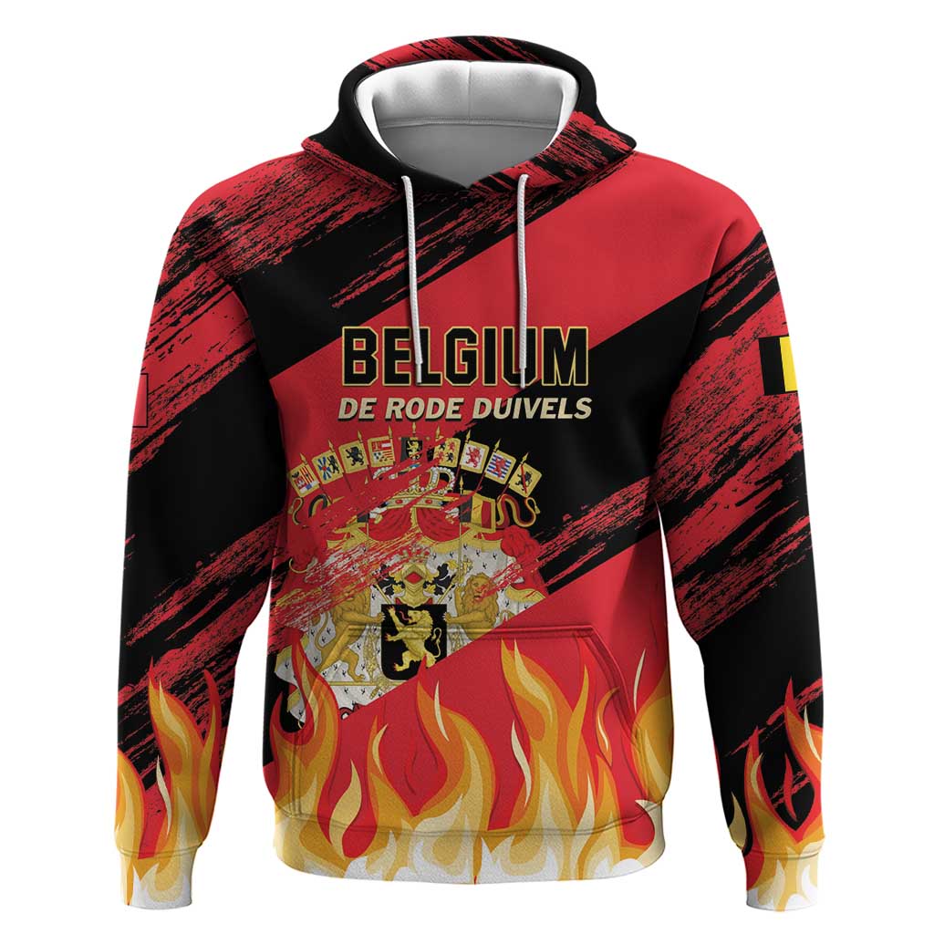 Custom Belgium 2024 Football Hoodie Go De Rode Duivels LT01