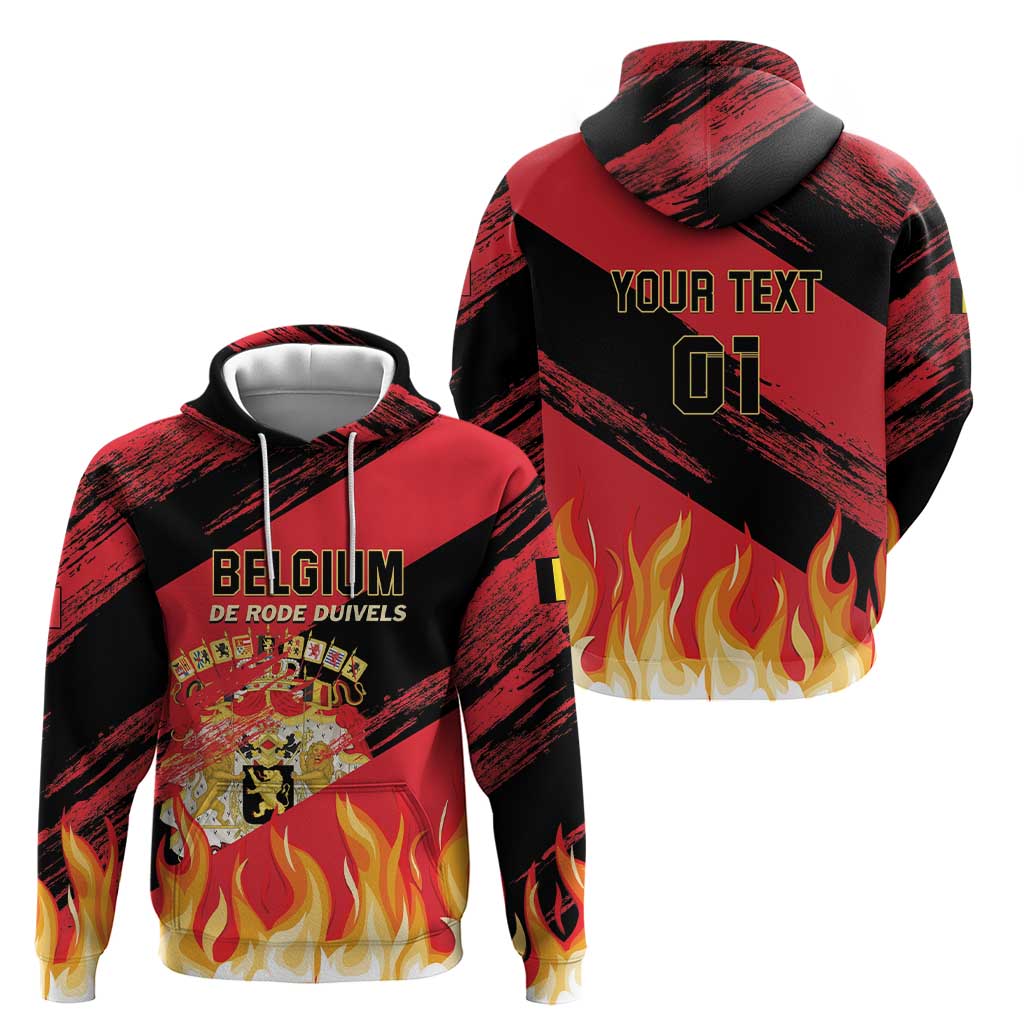 Custom Belgium 2024 Football Hoodie Go De Rode Duivels LT01