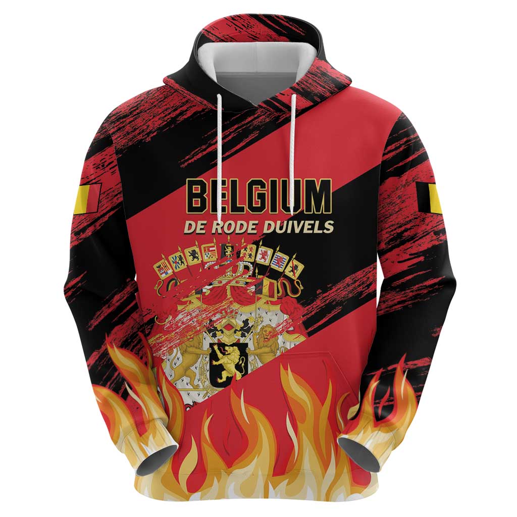 Custom Belgium 2024 Football Hoodie Go De Rode Duivels LT01
