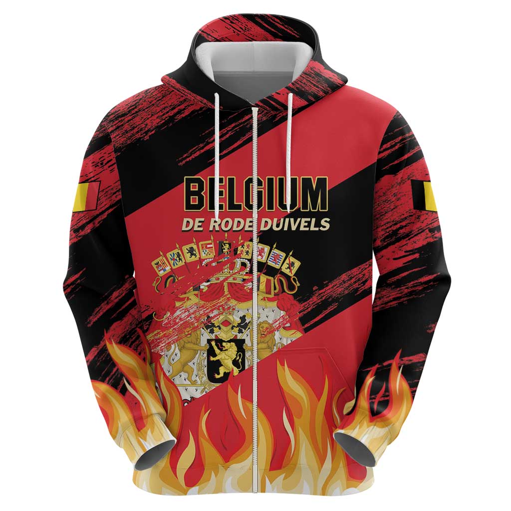 Custom Belgium 2024 Football Hoodie Go De Rode Duivels LT01