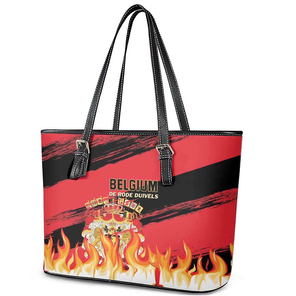 Belgium 2024 Football Leather Tote Bag Go De Rode Duivels LT01
