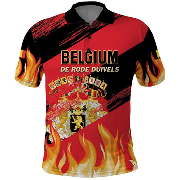 Custom Belgium 2024 Football Polo Shirt Go De Rode Duivels LT01