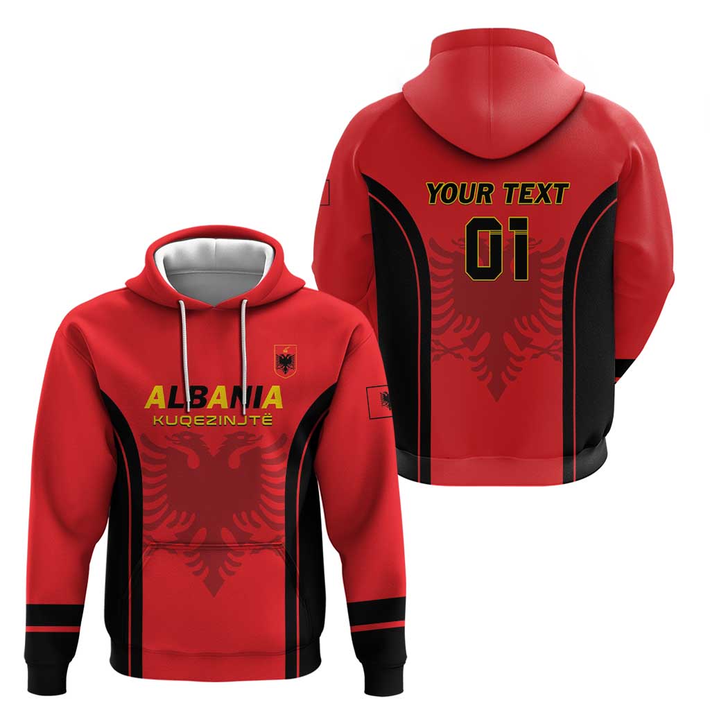 Custom Albania 2024 Football Hoodie Come On Kuqezinjte LT01