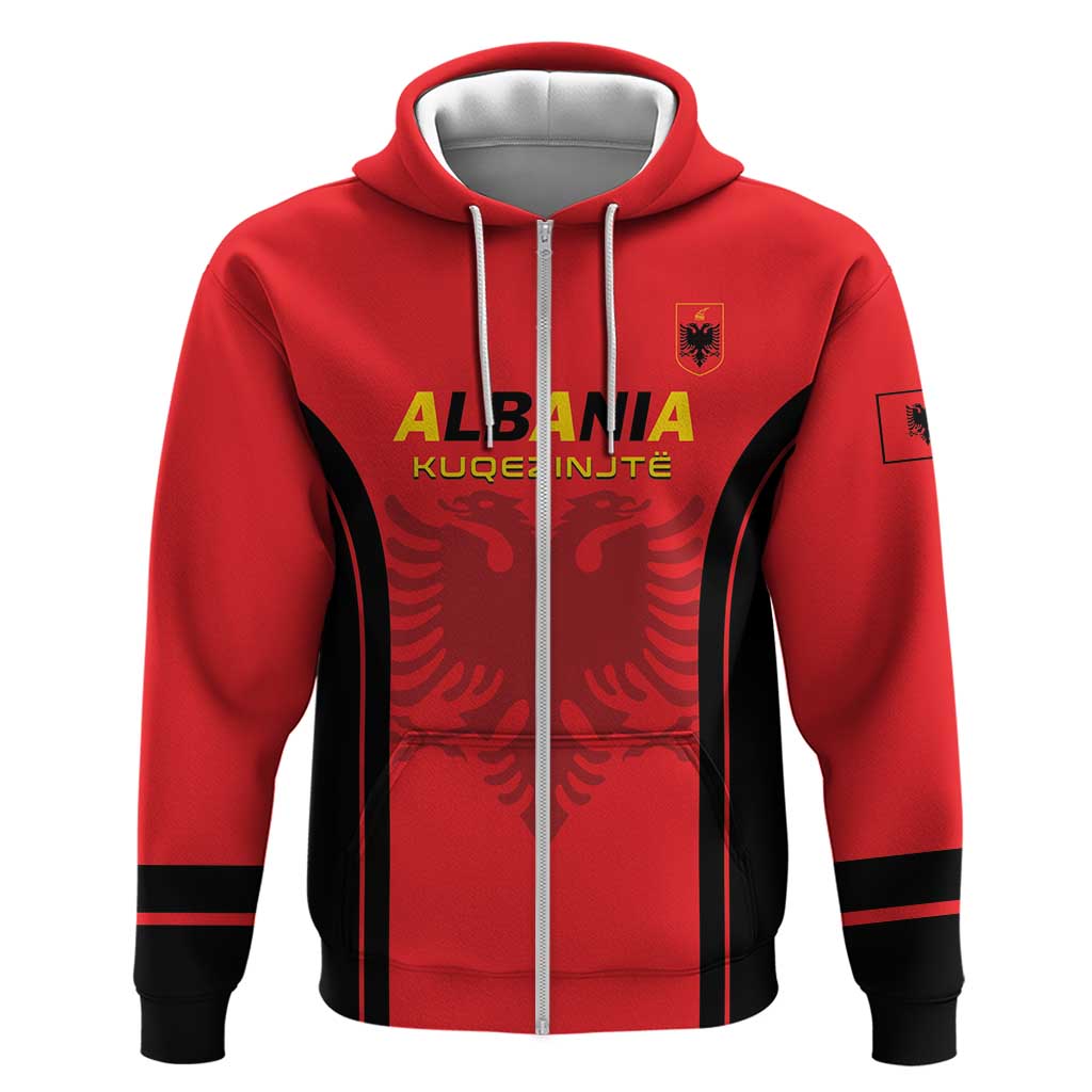 Custom Albania 2024 Football Hoodie Come On Kuqezinjte LT01
