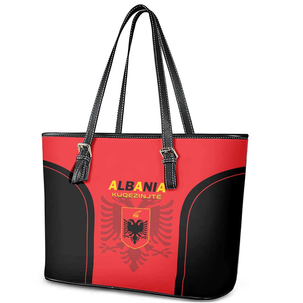 Albania 2024 Football Leather Tote Bag Come On Kuqezinjte LT01