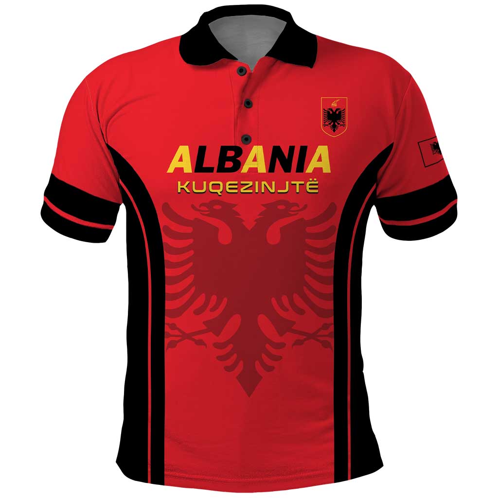 Custom Albania 2024 Football Polo Shirt Come On Kuqezinjte LT01