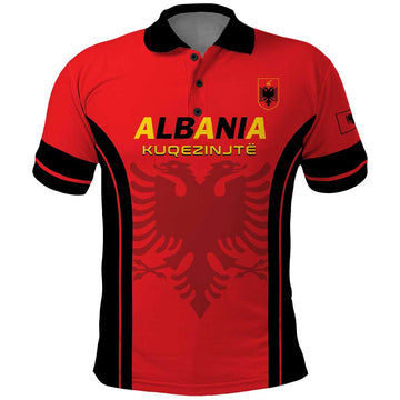 Custom Albania 2024 Football Polo Shirt Come On Kuqezinjte LT01