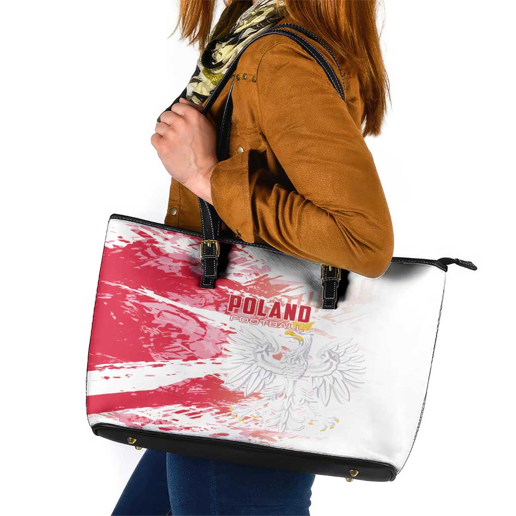 Poland 2024 Football Leather Tote Bag Orly Go Champions LT01