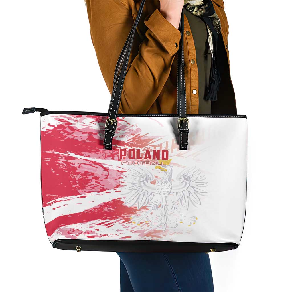 Poland 2024 Football Leather Tote Bag Orly Go Champions LT01