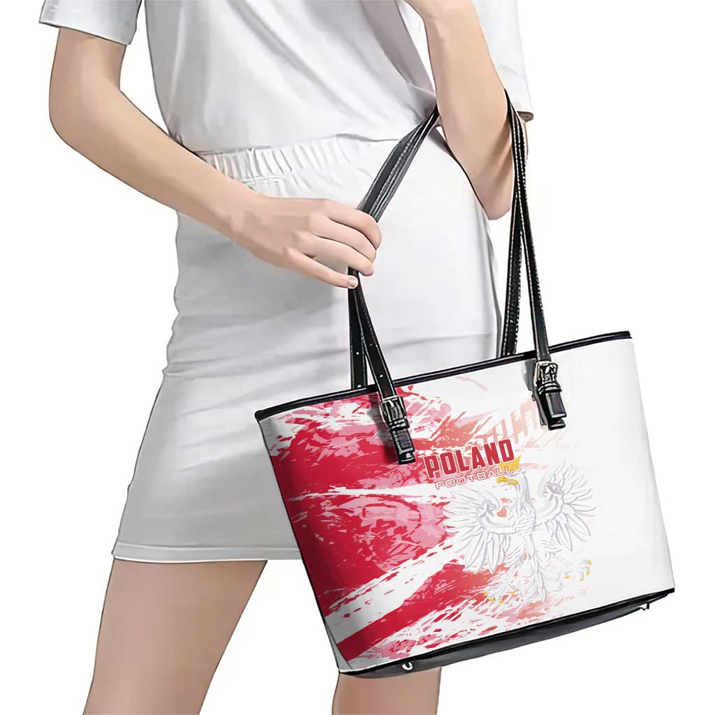 Poland 2024 Football Leather Tote Bag Orly Go Champions LT01