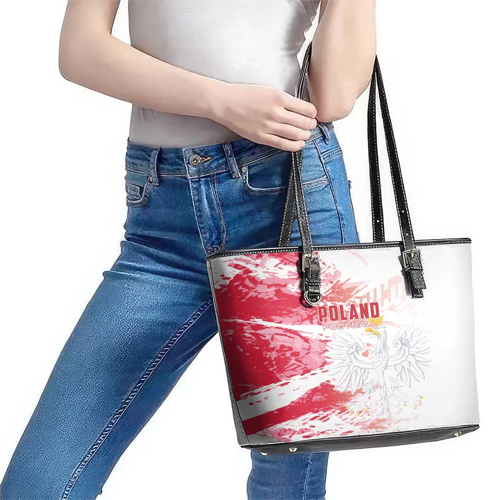 Poland 2024 Football Leather Tote Bag Orly Go Champions LT01