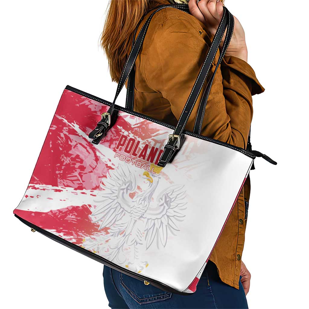 Poland 2024 Football Leather Tote Bag Orly Go Champions LT01