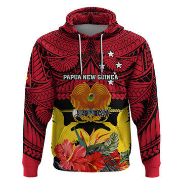 Papua New Guinea Hoodie Bird Of Paradise Mix Polynesian Pattern LT01