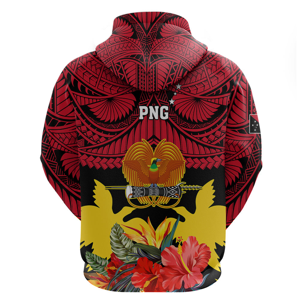 Papua New Guinea Hoodie Bird Of Paradise Mix Polynesian Pattern LT01
