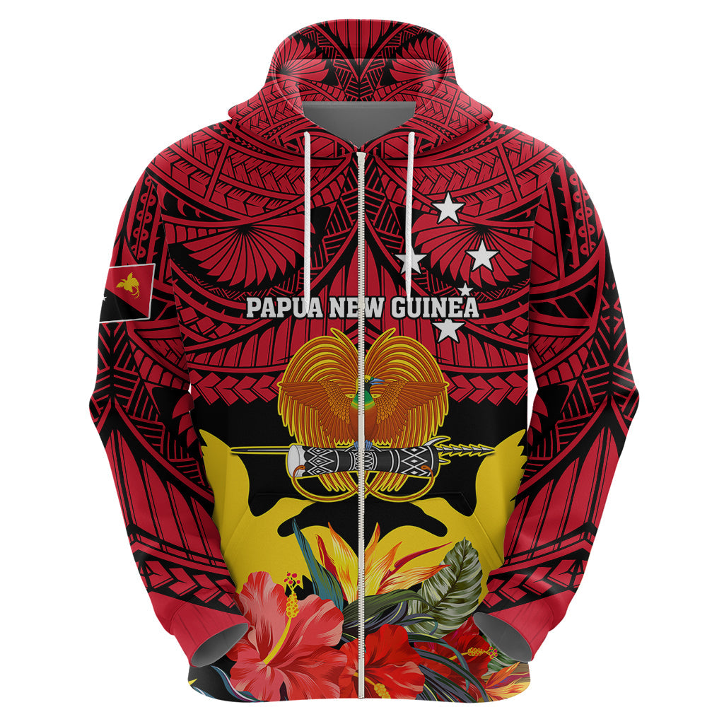 Papua New Guinea Hoodie Bird Of Paradise Mix Polynesian Pattern LT01