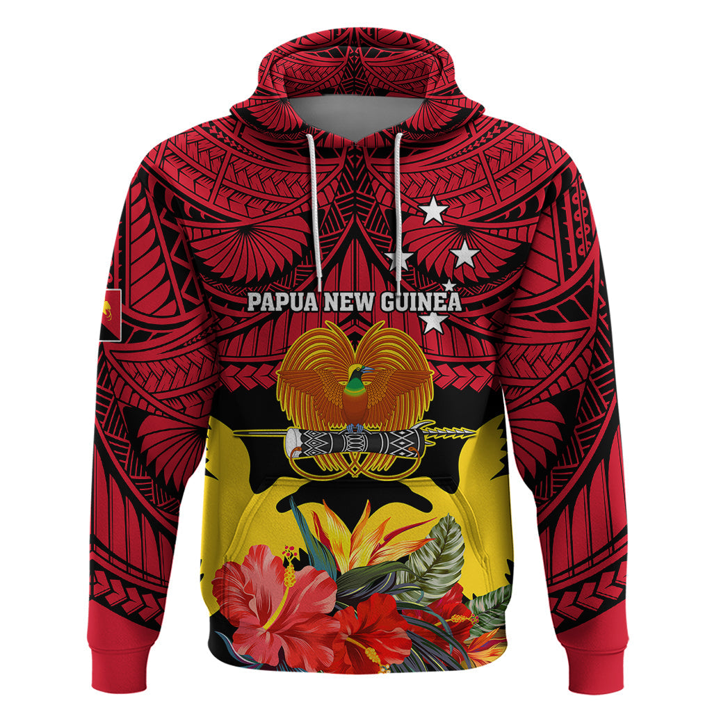 Personalised Papua New Guinea Hoodie Bird Of Paradise Mix Polynesian Pattern LT01