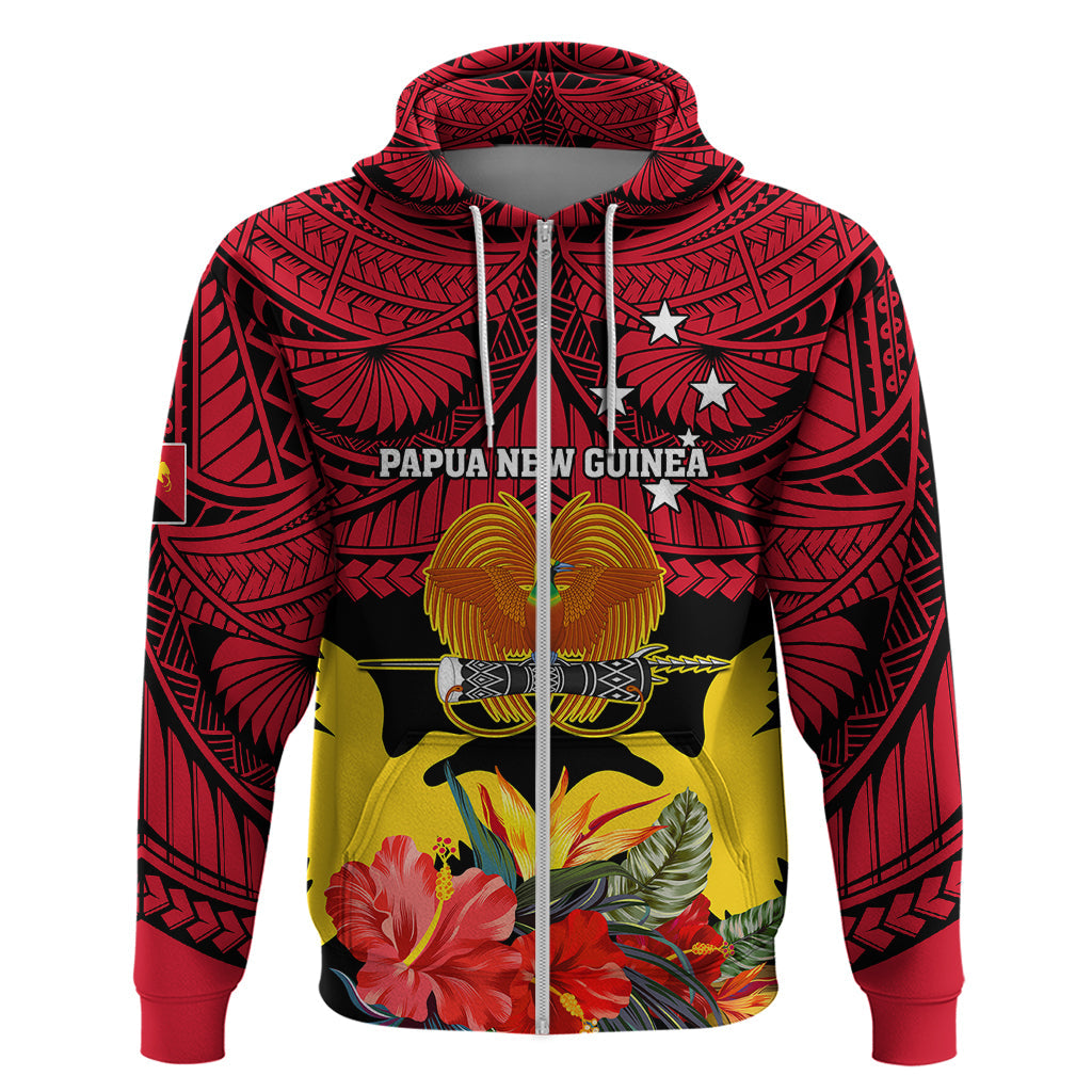 Personalised Papua New Guinea Hoodie Bird Of Paradise Mix Polynesian Pattern LT01