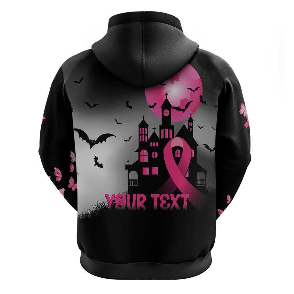 Personalized At Halloween We Think Pink Hoodie Pink Ribbon Butterflies LT01