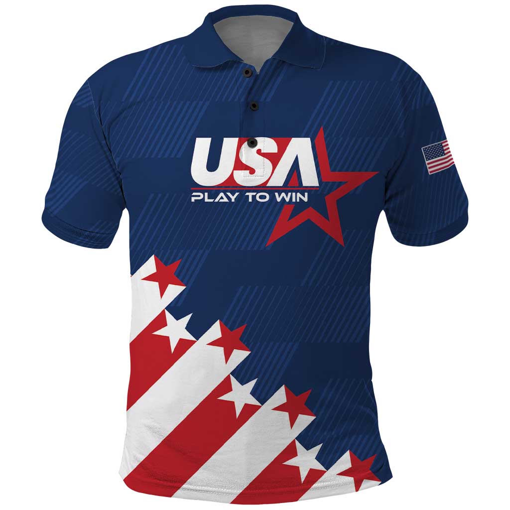Custom USA Soccer Polo Shirt Play To Win LT01