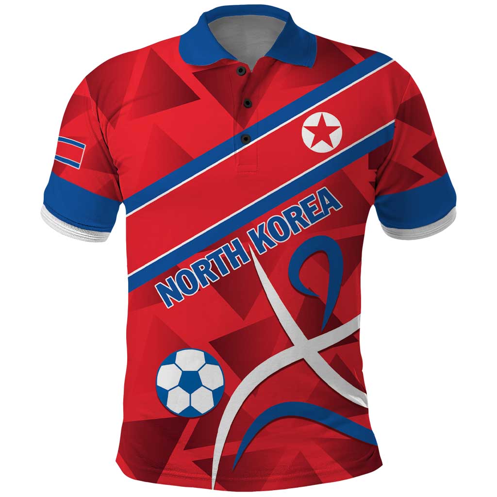 Custom North Korea Football Polo Shirt Go Champion LT01