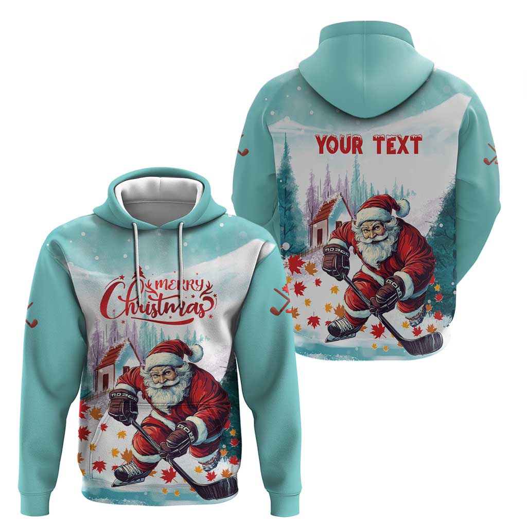 Personalized Canada Santa Playing Hockey Hoodie LT01