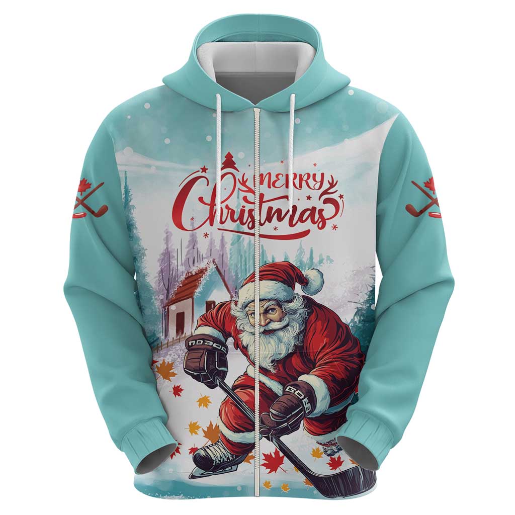 Personalized Canada Santa Playing Hockey Hoodie LT01