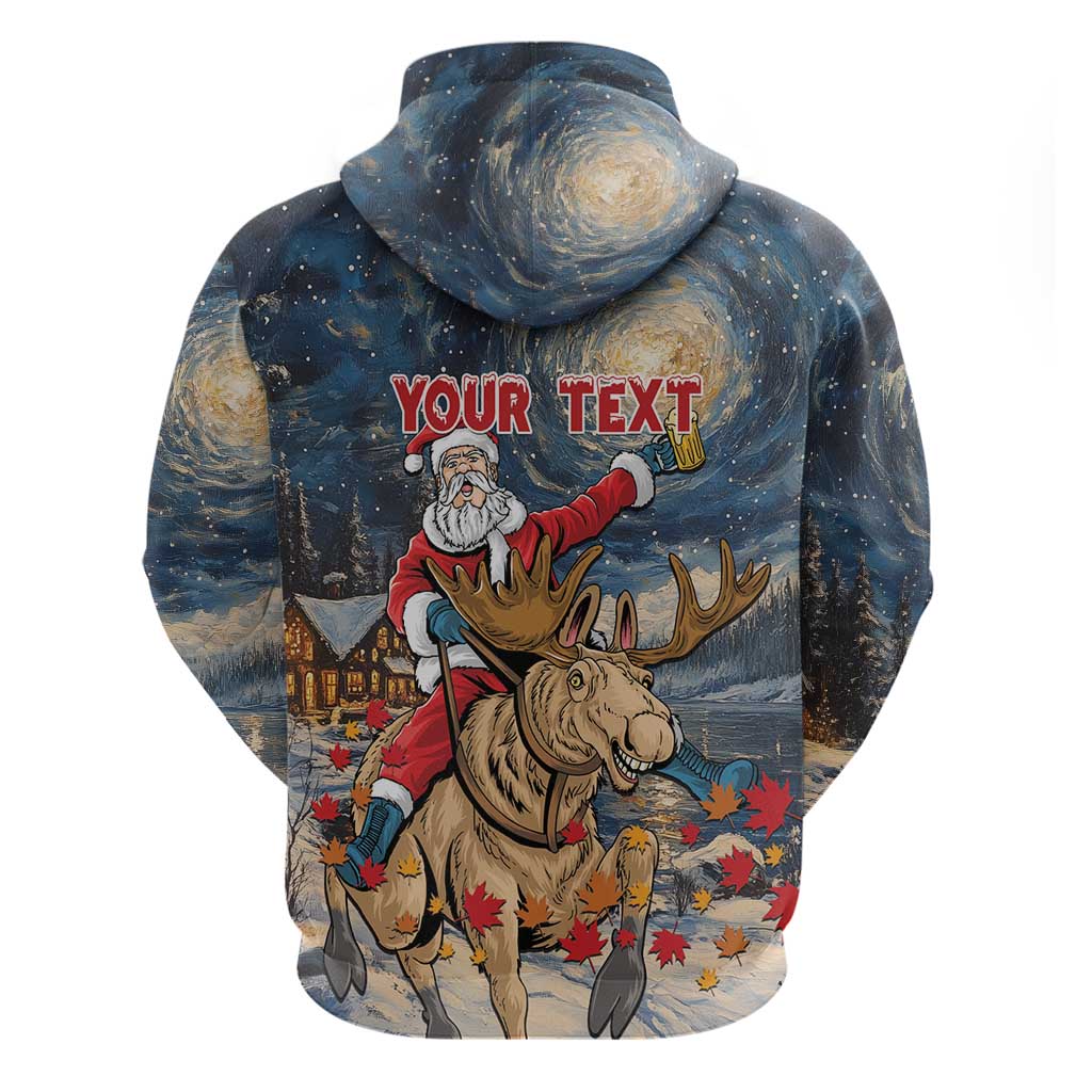 Personalized Merry Christmoose Hoodie Santa Claus Riding Moose Starry Night LT01