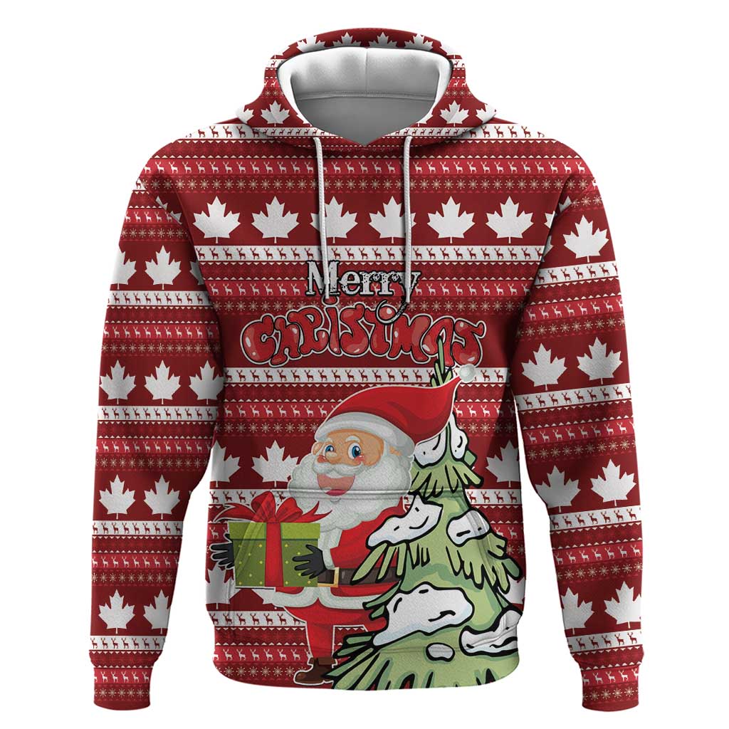 Personalized Canada Christmas Hoodie Maple Leaf Pattern LT01