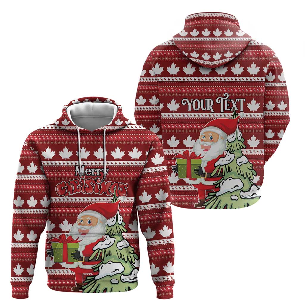 Personalized Canada Christmas Hoodie Maple Leaf Pattern LT01