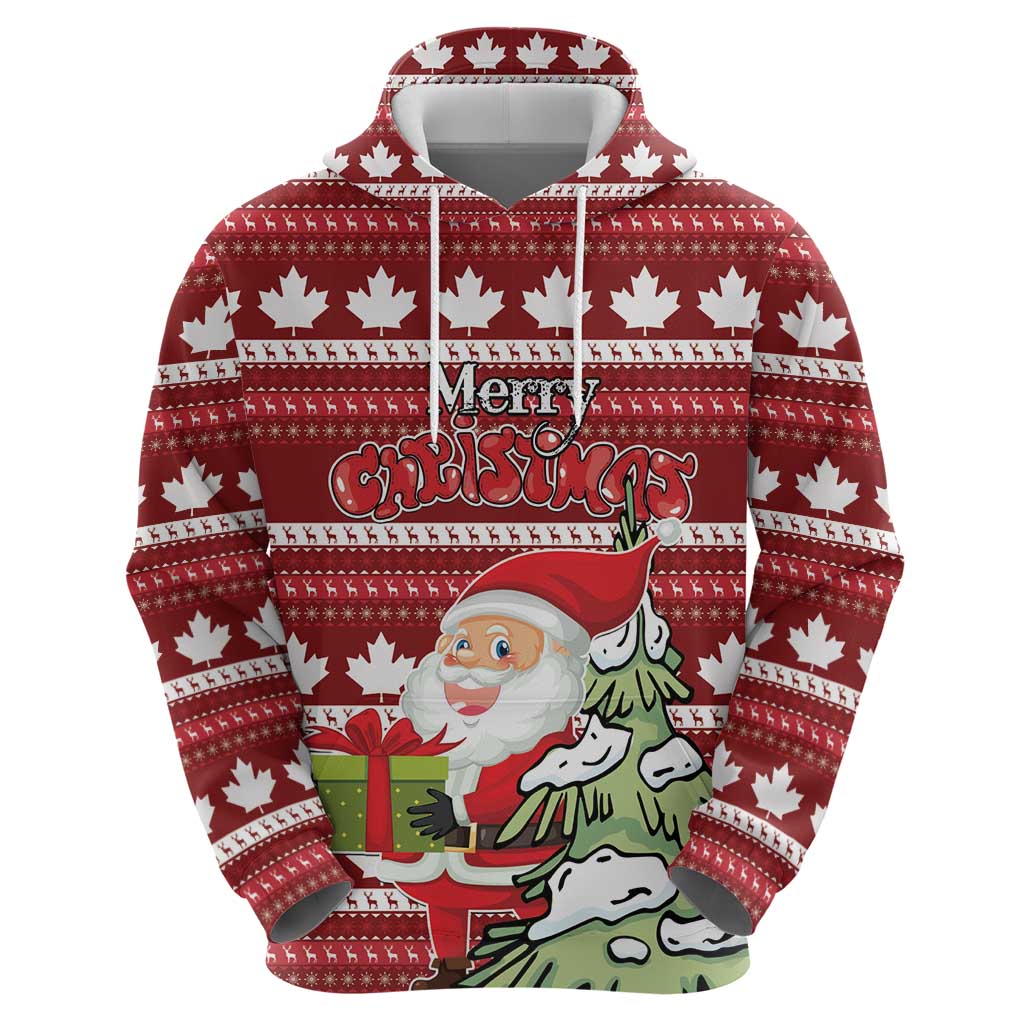 Personalized Canada Christmas Hoodie Maple Leaf Pattern LT01