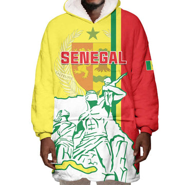 Senegal Independence Day Wearable Blanket Hoodie - Un Peuple, Un But, Une Foi, 64th Anniversary LT01