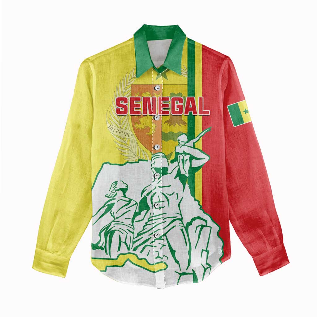 Senegal Independence Day Women Casual Shirt - Un Peuple, Un But, Une Foi, 64th Anniversary LT01
